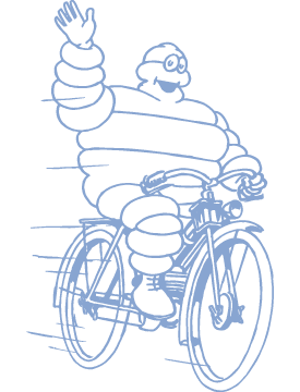 The Michelin Man on a bike