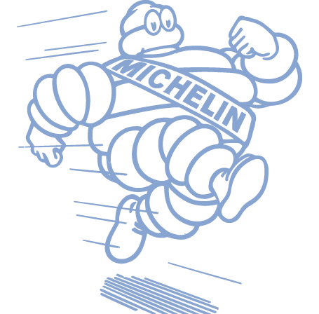 The Michelin Man running