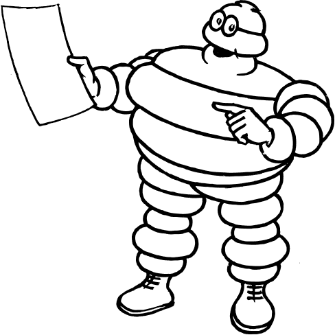 The Michelin Man shows a document